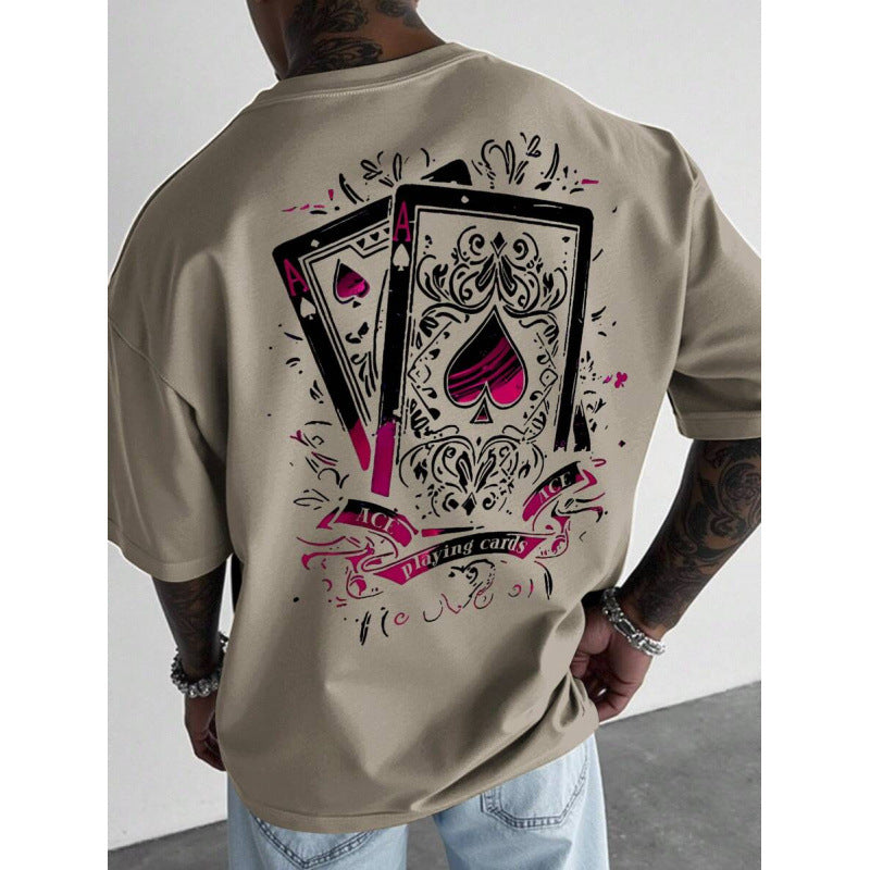 ⏰ 50 % RABATT – Nur für kurze Zeit ✨Herren-T-Shirt mit Spielkartenmotiv