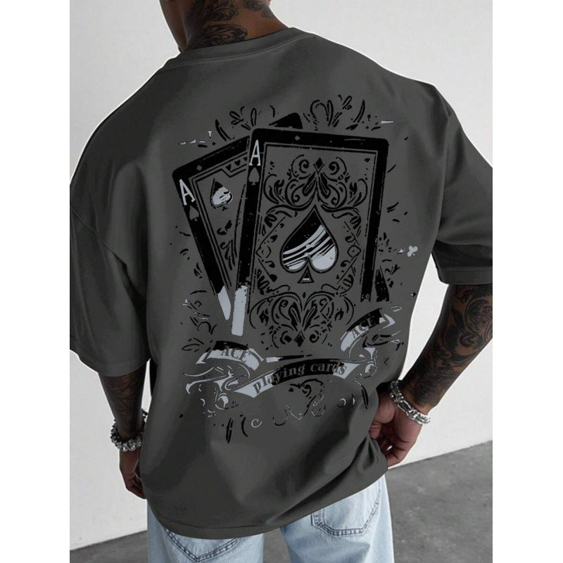 ⏰ 50 % RABATT – Nur für kurze Zeit ✨Herren-T-Shirt mit Spielkartenmotiv