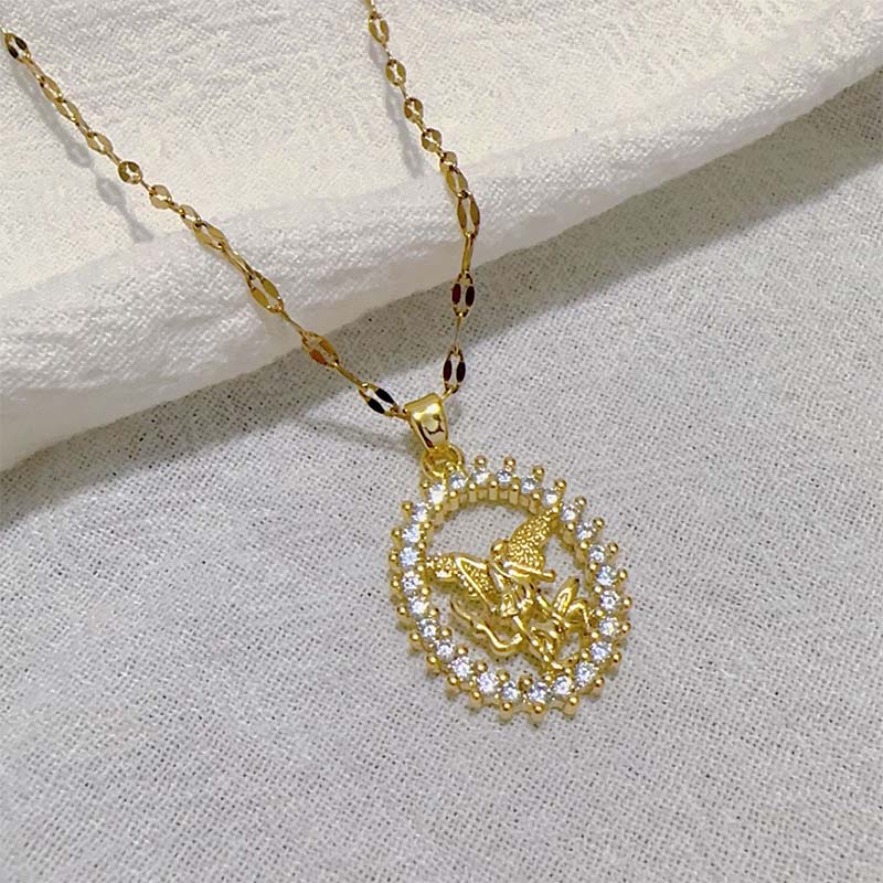 ⏰ 30 % RABATT – Nur für kurze Zeit ✨Vintage Damen Kette mit Madonna Anhänger 🌙 Stilvoll, Zeitlos & Vielseitig Tragbar