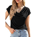 ⏰ 50 % RABATT – Nur für kurze Zeit ✨Damen Top mit Wasserfall-Ausschnitt ✨ Femininer Look & Elegante Cap-Ärmel
