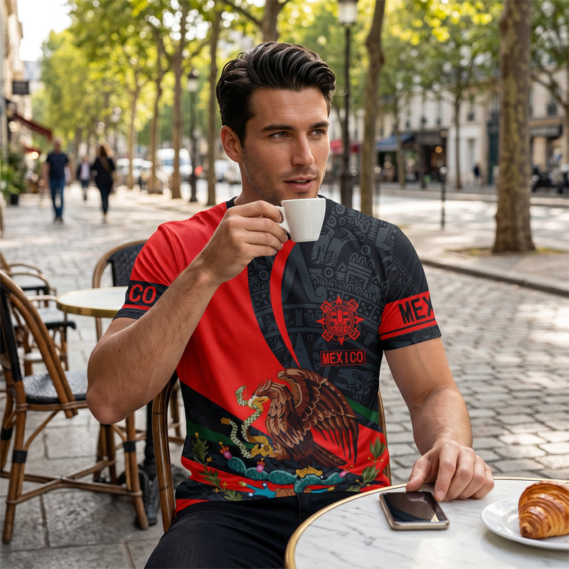 ⏰ 50 % RABATT – Nur für kurze Zeit ✨Herren Kurzarmshirt mit Adler Motiv 🦅 Mexikanisch Inspiriertes Design