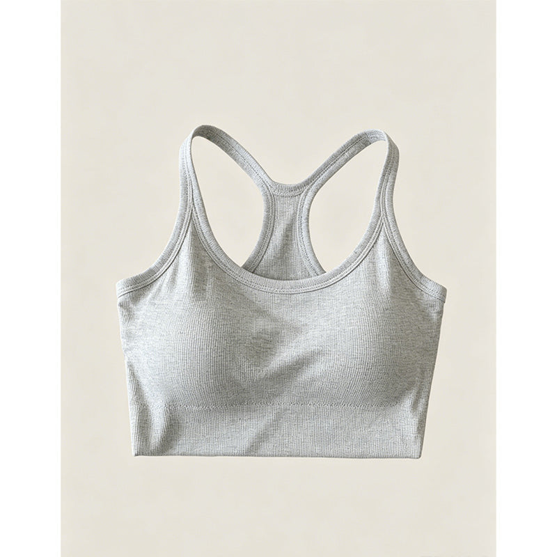 👚✨ Geripptes Cropped-Trägertop mit Racerback-Ausschnitt – Bequem & figurbetont