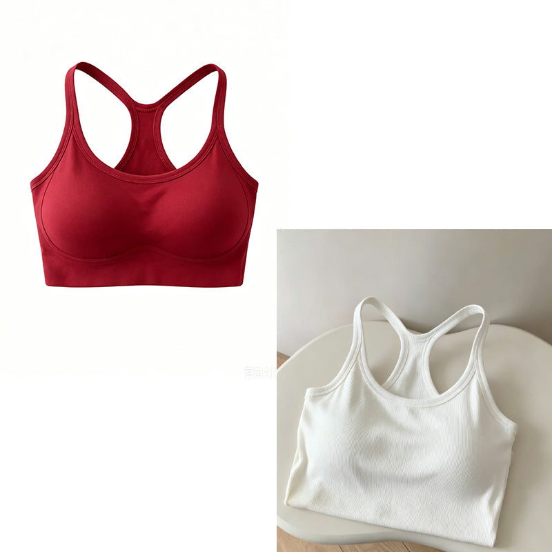 👚✨ Geripptes Cropped-Trägertop mit Racerback-Ausschnitt – Bequem & figurbetont