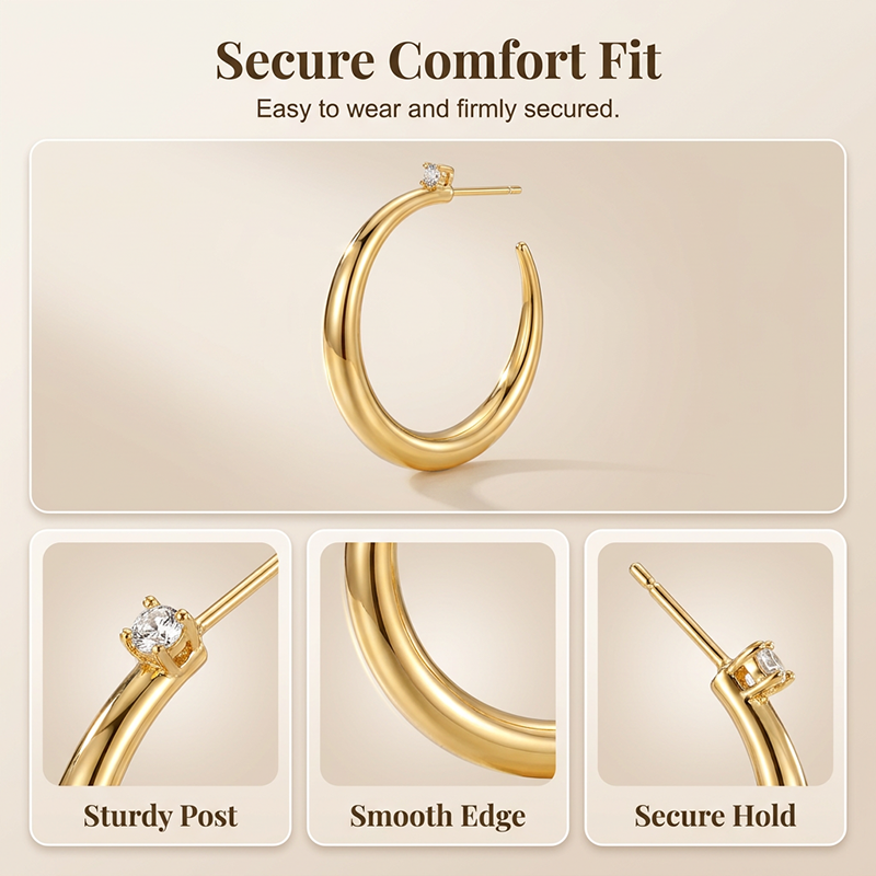 ⏰ 50 % RABATT – Nur für kurze Zeit ✨Elegante Damen Creolen ✨ Chic, Modern & Zeitloses Design
