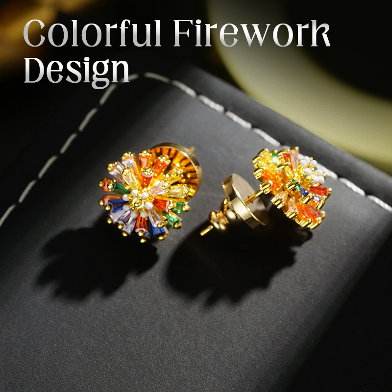 ⏰ 50 % RABATT – Nur für kurze Zeit ✨Bunte Feuerwerk Ohrstecker 💎 Zirkonia Design & Minimalistisch Elegant