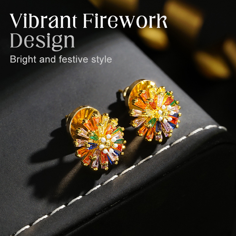 ⏰ 50 % RABATT – Nur für kurze Zeit ✨Bunte Feuerwerk Ohrstecker 💎 Zirkonia Design & Minimalistisch Elegant