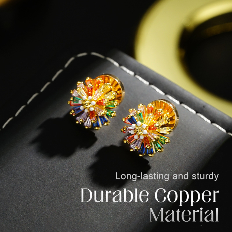 ⏰ 50 % RABATT – Nur für kurze Zeit ✨Bunte Feuerwerk Ohrstecker 💎 Zirkonia Design & Minimalistisch Elegant