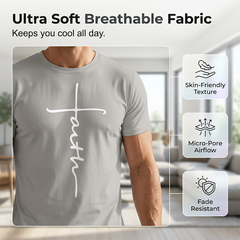 ⏰ 50 % RABATT – Nur für kurze Zeit ✨Herren Faith T-Shirt & Shorts Set ✝️ Lässiges 2-teiliges Freizeit Outfit