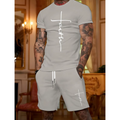 ⏰ 50 % RABATT – Nur für kurze Zeit ✨Herren Faith T-Shirt & Shorts Set ✝️ Lässiges 2-teiliges Freizeit Outfit