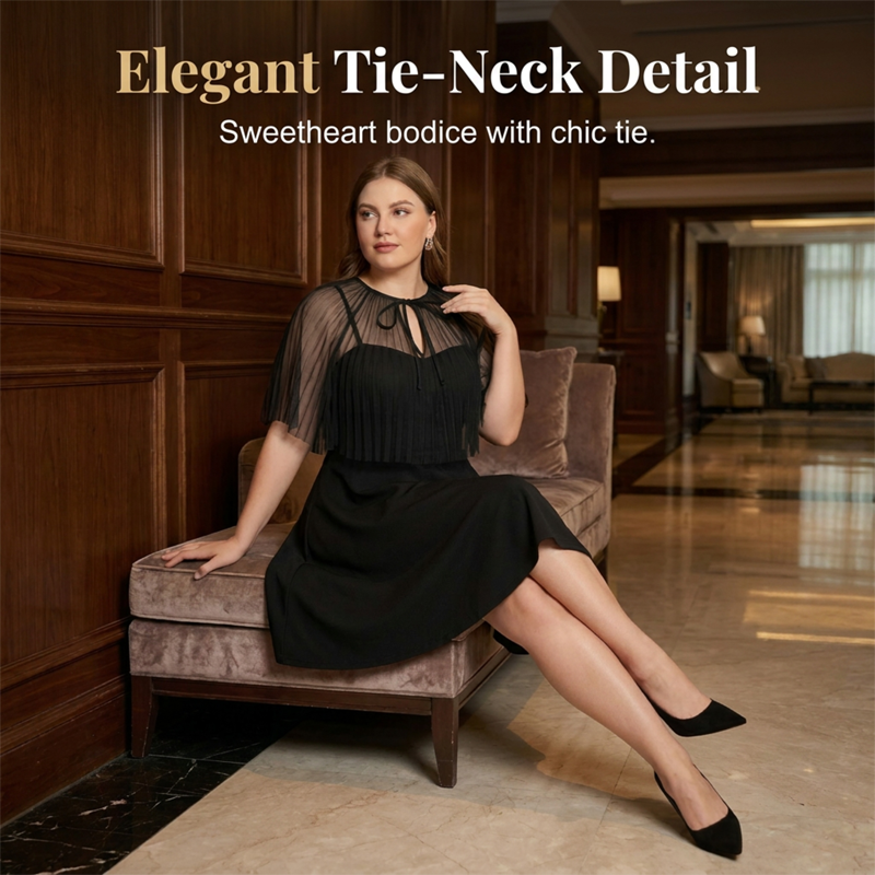 👗 50% RABATT! 👑 A-Linien-Kleid im Cape-Stil für Damen in großen Größen – Fließend, schmeichelhaft & perfekt für festliche Anlässe oder den eleganten Alltag – stilvoll und bequem zugleich ✨