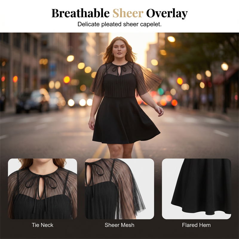 👗 50% RABATT! 👑 A-Linien-Kleid im Cape-Stil für Damen in großen Größen – Fließend, schmeichelhaft & perfekt für festliche Anlässe oder den eleganten Alltag – stilvoll und bequem zugleich ✨