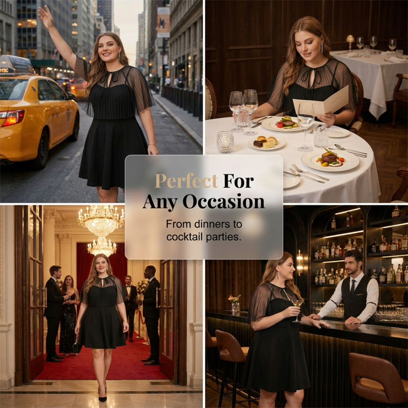 👗 50% RABATT! 👑 A-Linien-Kleid im Cape-Stil für Damen in großen Größen – Fließend, schmeichelhaft & perfekt für festliche Anlässe oder den eleganten Alltag – stilvoll und bequem zugleich ✨