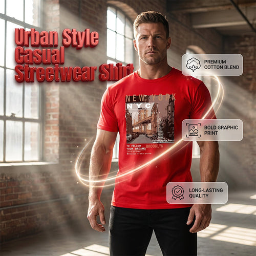 Herren T-Shirt mit New York City Print 🗽 Lässig, Bequem & Zeitlos im Urban Look