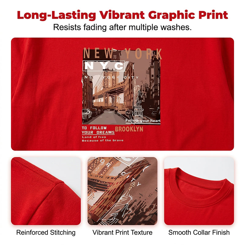 Herren T-Shirt mit New York City Print 🗽 Lässig, Bequem & Zeitlos im Urban Look