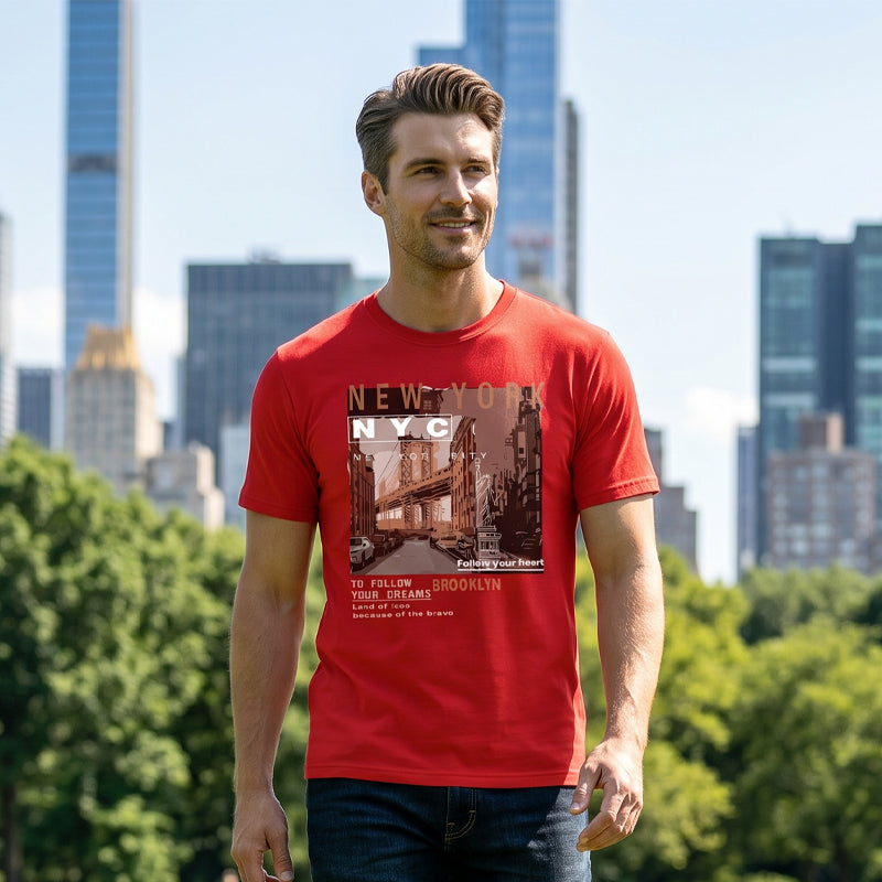 Herren T-Shirt mit New York City Print 🗽 Lässig, Bequem & Zeitlos im Urban Look