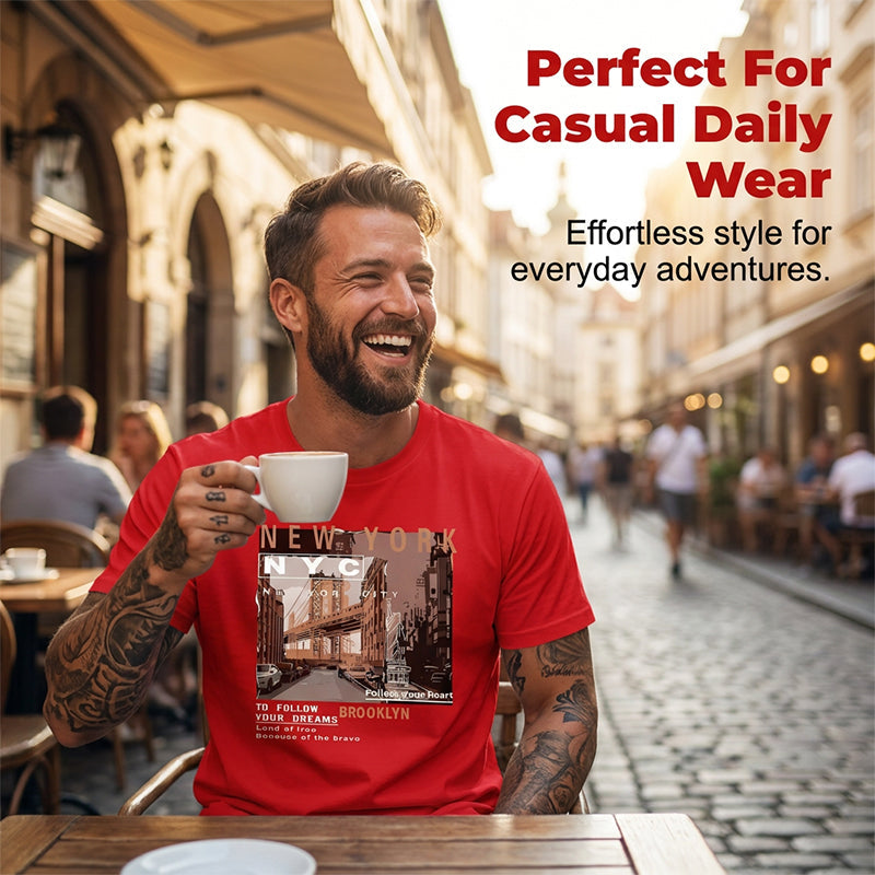 Herren T-Shirt mit New York City Print 🗽 Lässig, Bequem & Zeitlos im Urban Look