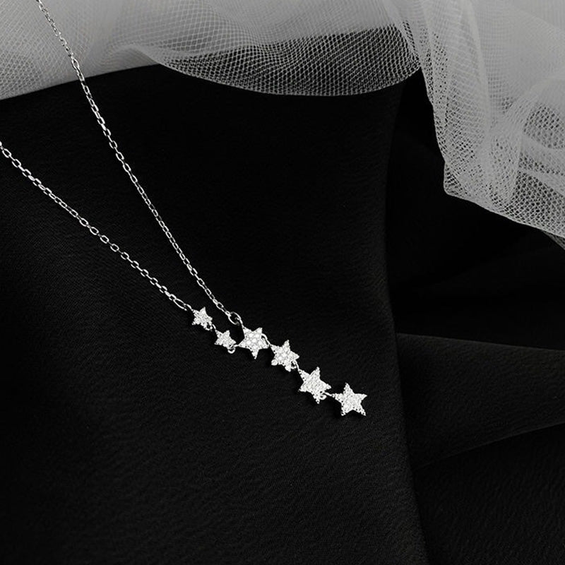 ⏰ 50 % RABATT – Nur für kurze Zeit ✨Damen Y-Kette mit Sternenanhängern ✨ Funkelnd, Elegant & Feminin