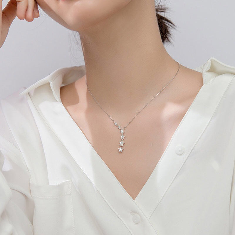 ⏰ 50 % RABATT – Nur für kurze Zeit ✨Damen Y-Kette mit Sternenanhängern ✨ Funkelnd, Elegant & Feminin