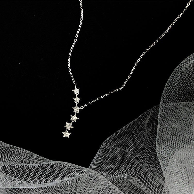 ⏰ 50 % RABATT – Nur für kurze Zeit ✨Damen Y-Kette mit Sternenanhängern ✨ Funkelnd, Elegant & Feminin