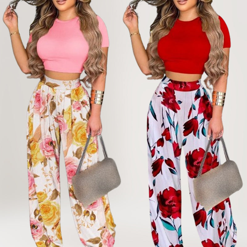 👚 2-teiliges Freizeit-Set für Damen – bedrucktes Kurzarm-Oberteil & passende Hose, luftig & bequem für den Sommer 🌸