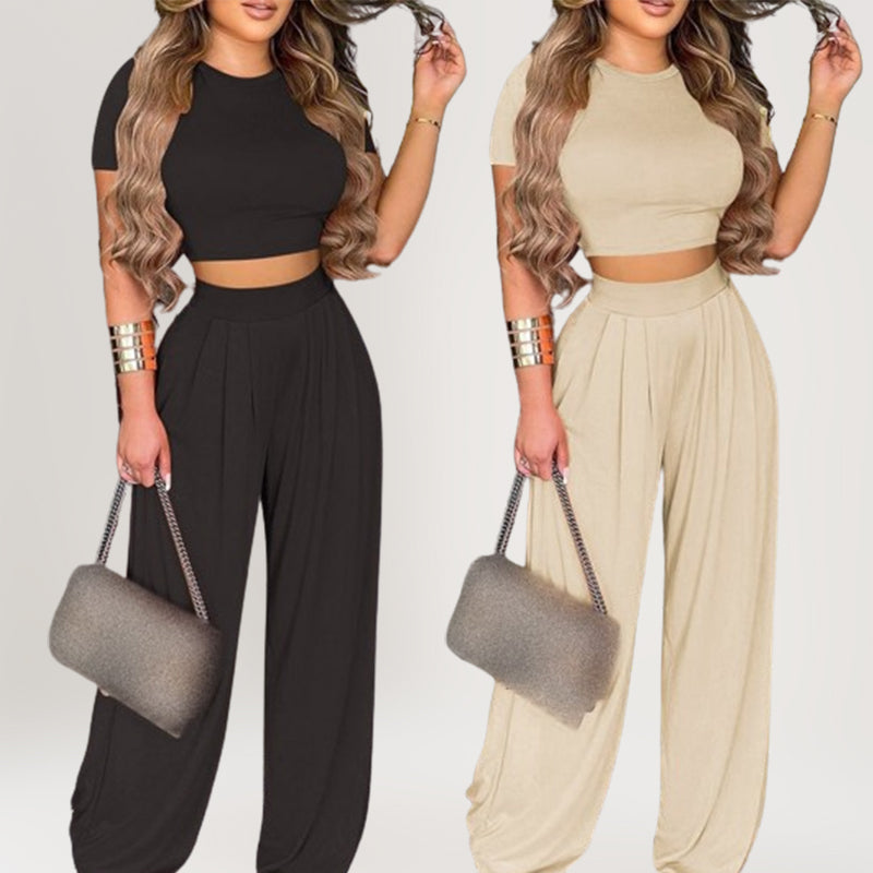 👚 2-teiliges Freizeit-Set für Damen – bedrucktes Kurzarm-Oberteil & passende Hose, luftig & bequem für den Sommer 🌸
