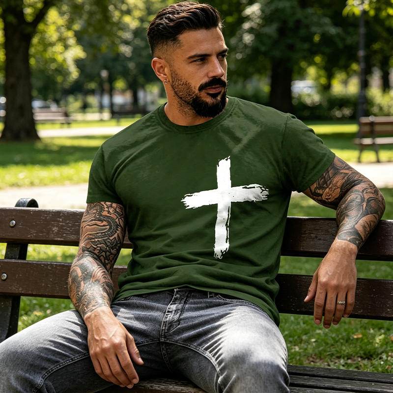 Grafik-T-Shirt für Herren mit religiösem Motiv