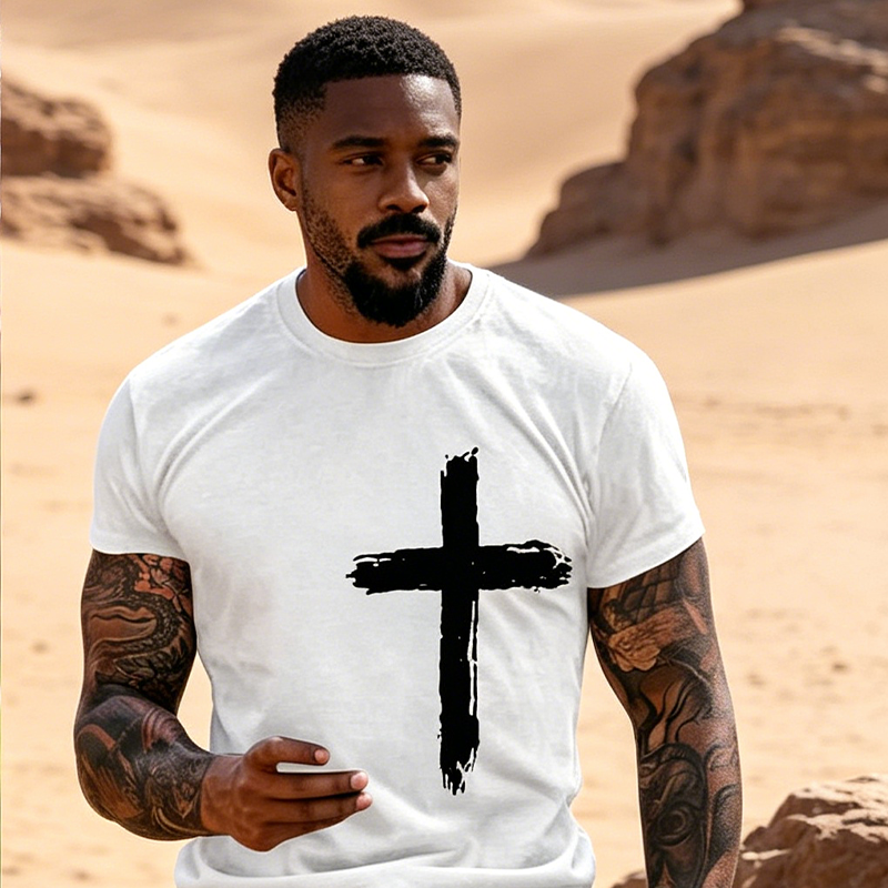 Grafik-T-Shirt für Herren mit religiösem Motiv