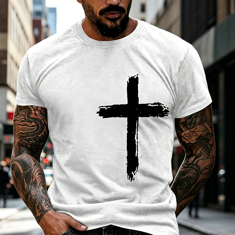 Grafik-T-Shirt für Herren mit religiösem Motiv