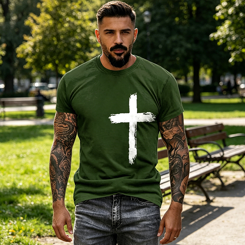 Grafik-T-Shirt für Herren mit religiösem Motiv