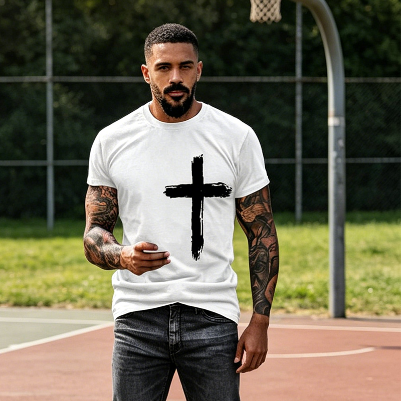 Grafik-T-Shirt für Herren mit religiösem Motiv