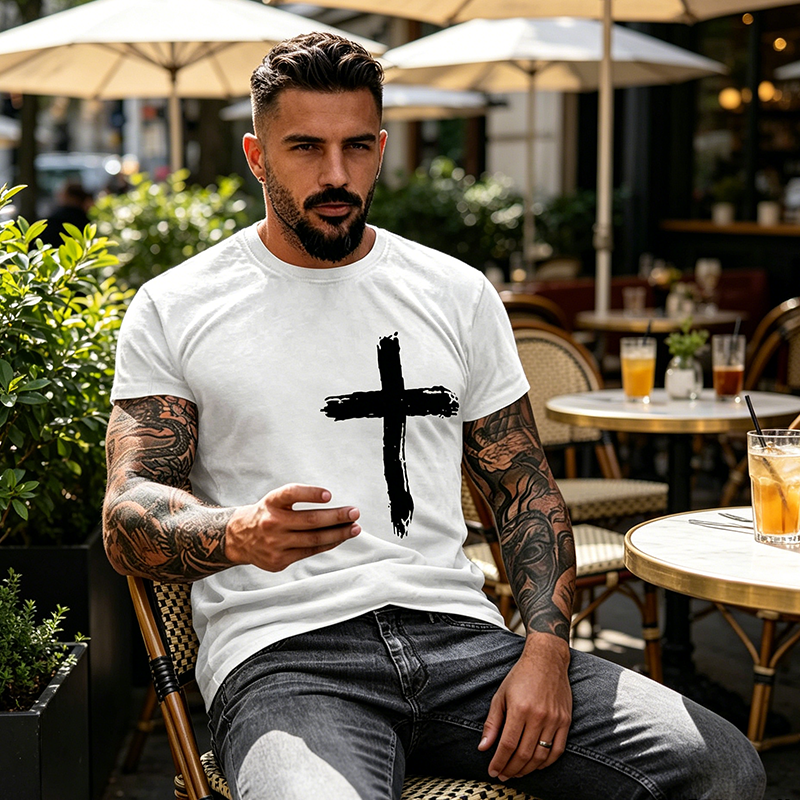 Grafik-T-Shirt für Herren mit religiösem Motiv