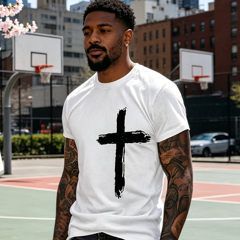 Grafik-T-Shirt für Herren mit religiösem Motiv