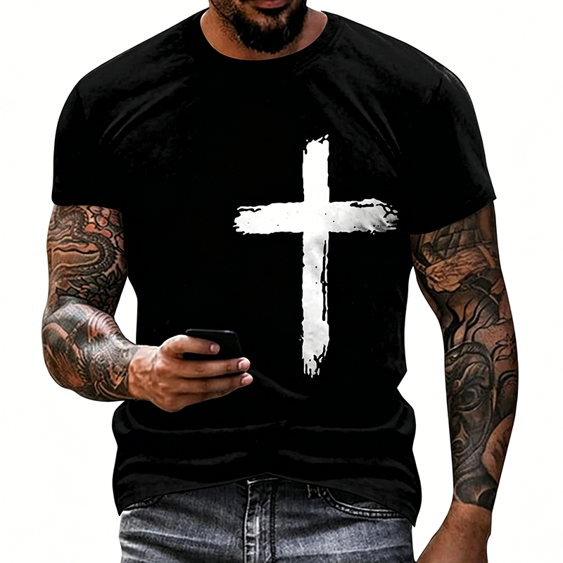 Grafik-T-Shirt für Herren mit religiösem Motiv