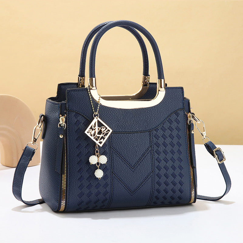 👜 NUR FÜR KURZE ZEIT: 50 % RABATT! ✨ Damen-Handtasche mit V-Naht – goldene Beschläge, mehrere Fächer, Tragegriff 🌸