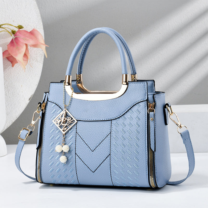 👜 NUR FÜR KURZE ZEIT: 50 % RABATT! ✨ Damen-Handtasche mit V-Naht – goldene Beschläge, mehrere Fächer, Tragegriff 🌸