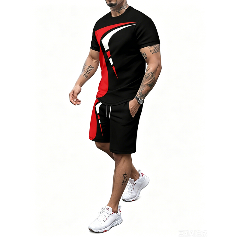 🌞 Sommerneuheiten – Jetzt bis zu 50% sparen! 👕 Herren T-Shirt & Shorts Set mit Print ☀️ Bequem, Lässig & Ideal für den Sommer