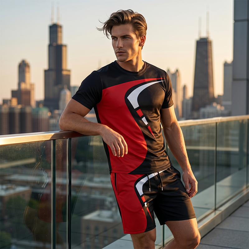 🌞 Sommerneuheiten – Jetzt bis zu 50% sparen! 👕 Herren T-Shirt & Shorts Set mit Print ☀️ Bequem, Lässig & Ideal für den Sommer