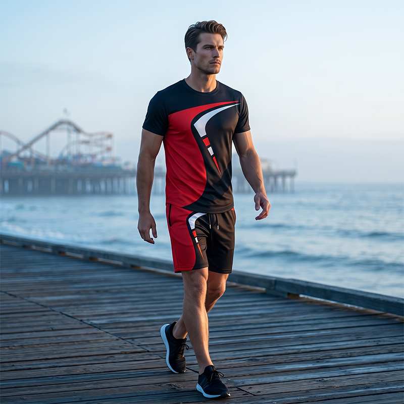 🌞 Sommerneuheiten – Jetzt bis zu 50% sparen! 👕 Herren T-Shirt & Shorts Set mit Print ☀️ Bequem, Lässig & Ideal für den Sommer