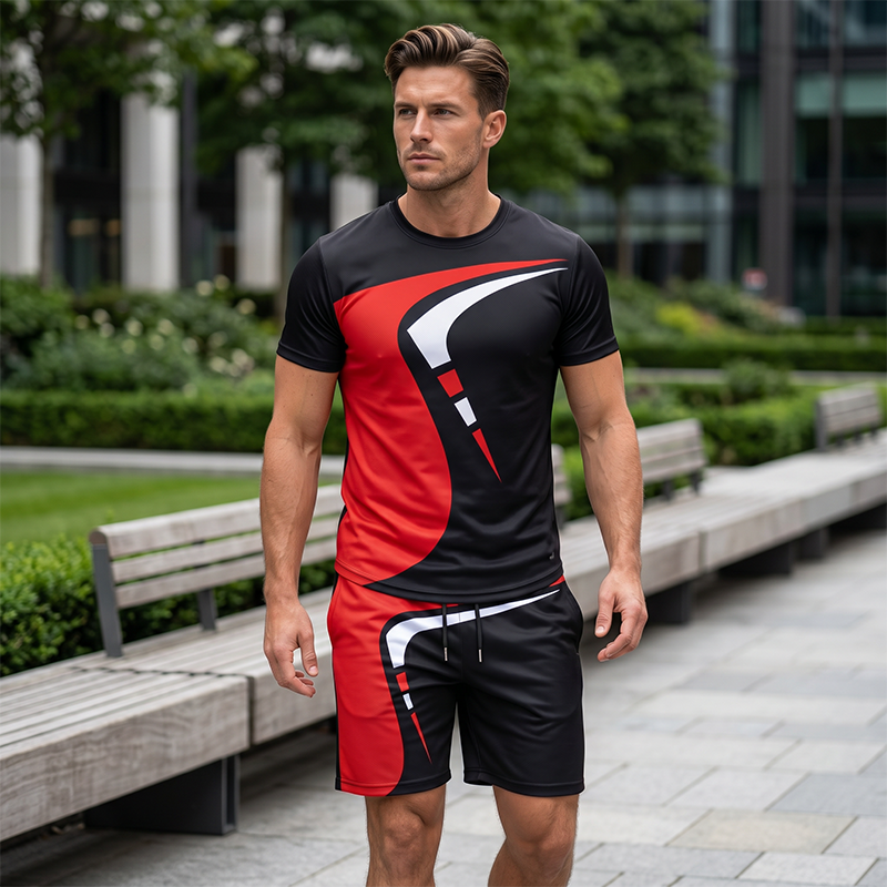 🌞 Sommerneuheiten – Jetzt bis zu 50% sparen! 👕 Herren T-Shirt & Shorts Set mit Print ☀️ Bequem, Lässig & Ideal für den Sommer