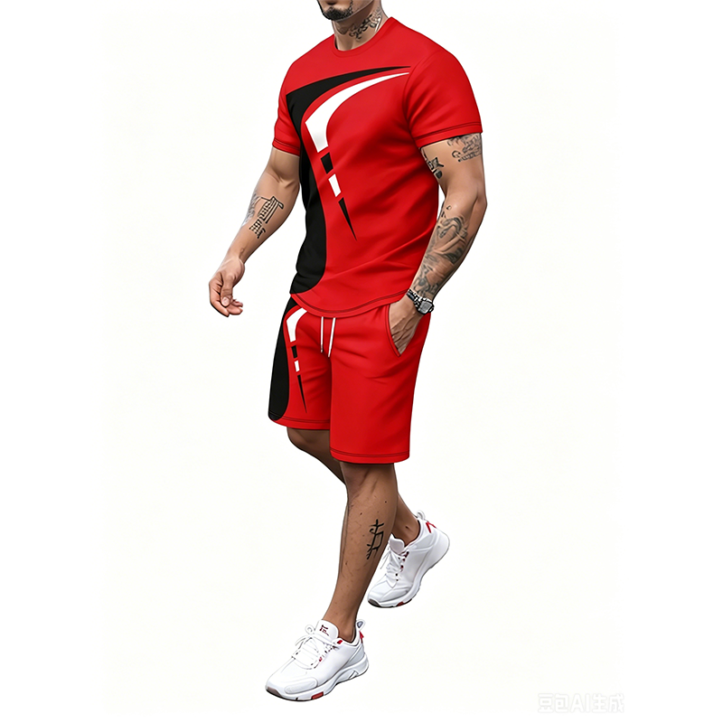 🌞 Sommerneuheiten – Jetzt bis zu 50% sparen! 👕 Herren T-Shirt & Shorts Set mit Print ☀️ Bequem, Lässig & Ideal für den Sommer