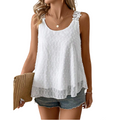 ⏰ 50 % RABATT – Nur für kurze Zeit ✨ Elegantes Tanktop mit Spitzen-Trägern und Punktmuster