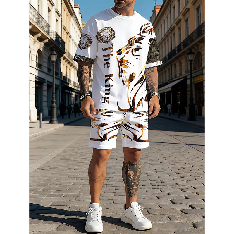 📢Mid-Season Sale: −50% nur für kurze Zeit⏰🦁 2-teiliges Freizeit-Set für Herren – mit Löwen-Print, bequemes Oberteil & Shorts, atmungsaktiv & vielseitig für Sommer & Alltag ☀️🩳