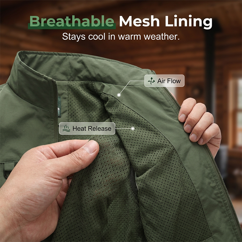 🛠️ Herren-Arbeitsweste mit Mesh-Innenfutter – belüftet, strapazierfähig & praktisch für Baustelle und Werkstatt
