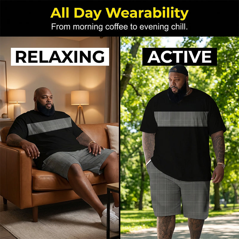 👕 Sommer-Freizeitset für Herren in Übergrößen – bequemes Top & kurze Hose, atmungsaktiv & alltagstauglich ☀️🩳