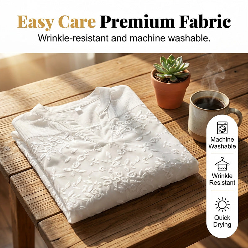 ✨ Spitzenpanel V-Ausschnitt Bluse – Bestickt, Aufrollbare Ärmel, Mühelos Schick 🌸
