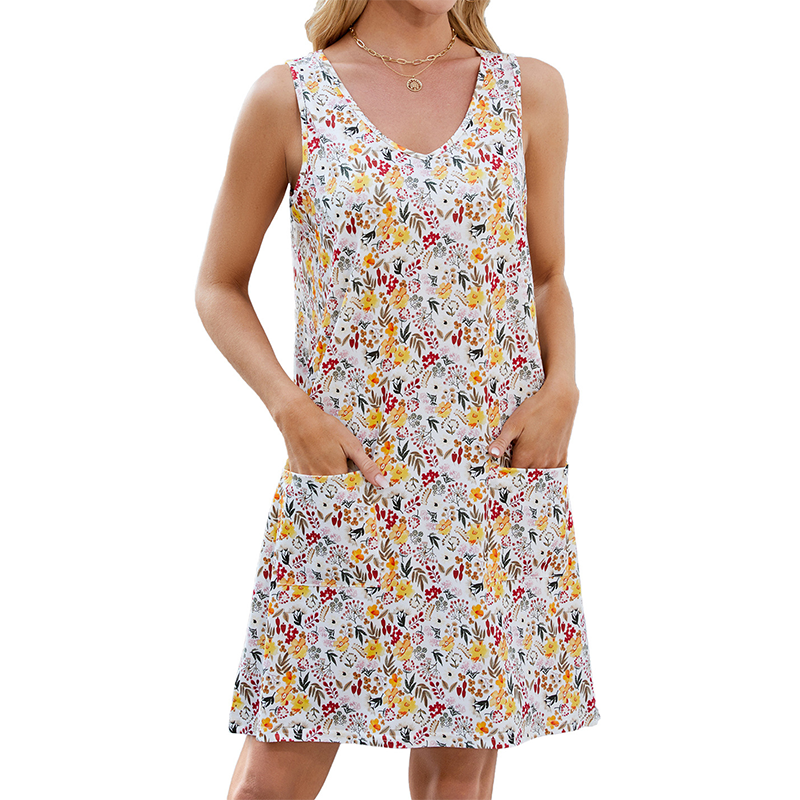 📢Mid-Season Sale: −50% nur für kurze Zeit⏰Leichtes Damen-Kleid mit Spaghettiträgern & Print – ärmellos, luftig & vielseitig für Sommer, Strand & Alltag 🌸☀️
