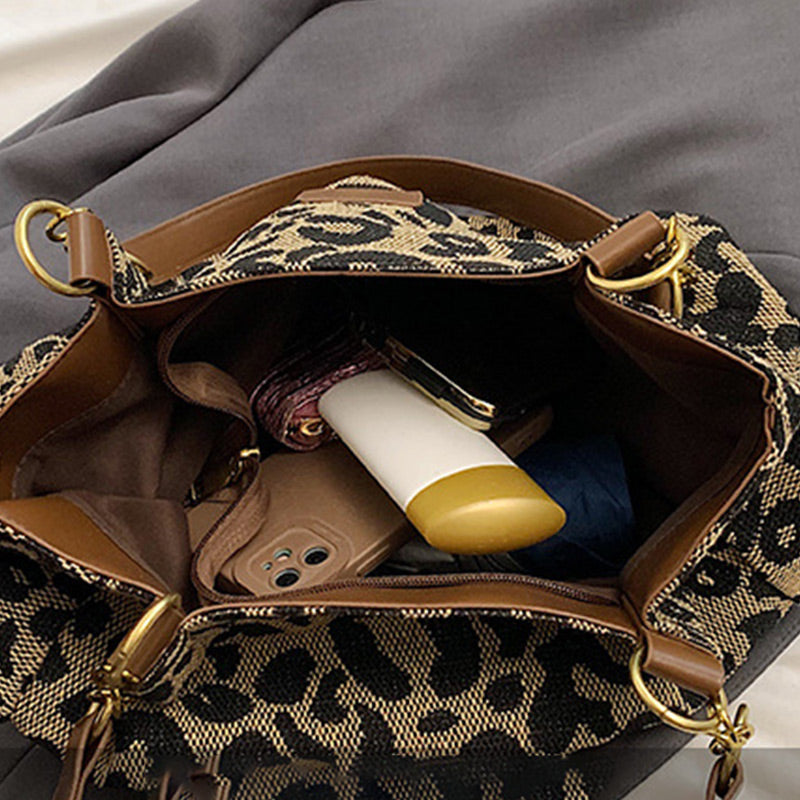 🐆 Große Shoppingtasche mit Leopardenprint – geräumig, stabil & vielseitig für Einkauf, Strand oder Büro 👜