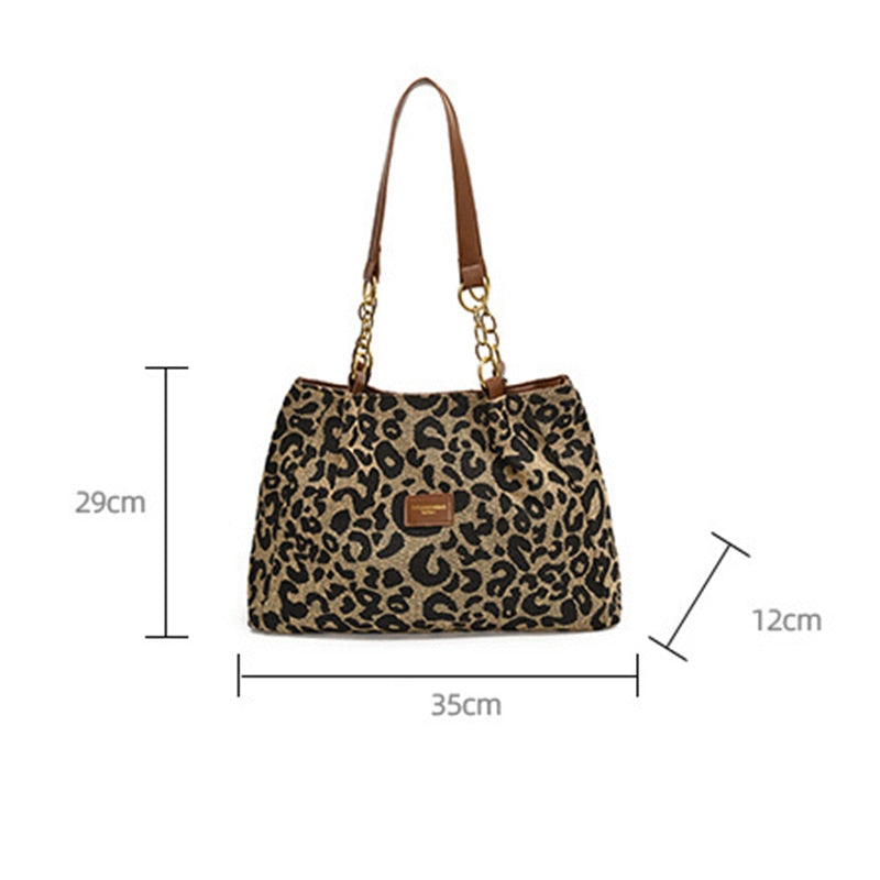 🐆 Große Shoppingtasche mit Leopardenprint – geräumig, stabil & vielseitig für Einkauf, Strand oder Büro 👜