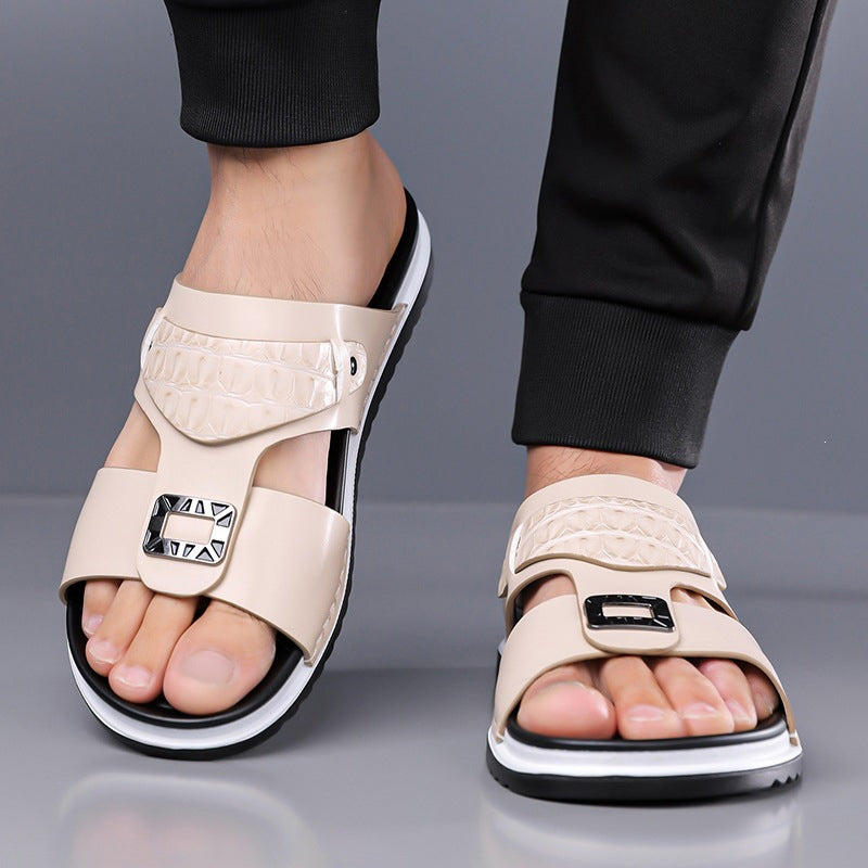 💨 Atmungsaktive Schlupfsandalen für Herren – weiches Kunstleder, vielseitig kombinierbar für warme Tage☀️