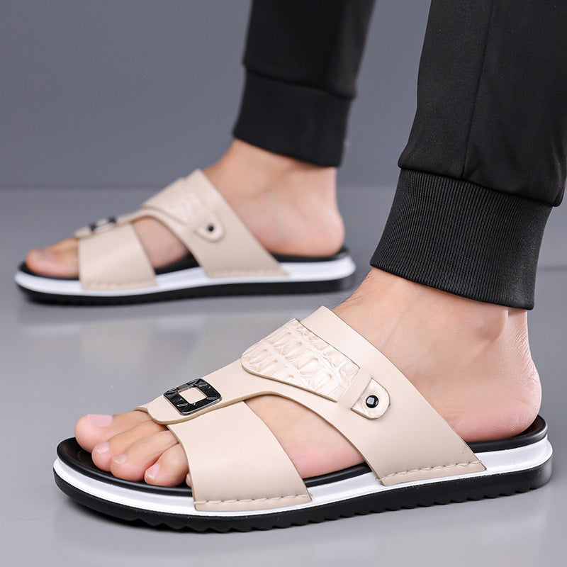 💨 Atmungsaktive Schlupfsandalen für Herren – weiches Kunstleder, vielseitig kombinierbar für warme Tage☀️